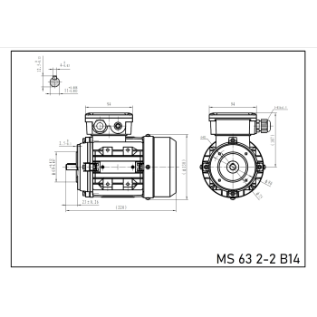 Silnik elektryczny 0,25kW 2800 obr/min. 63 B14